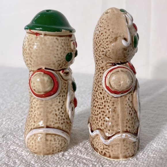 Vintage Giftcraft Brown Ceramic Gingerbread People Salt & Pepper Shakers - Picture 8 of 8